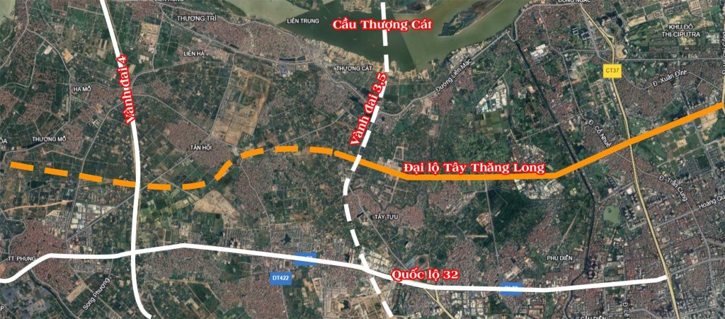 Sơ đồ đại lộ Tây Thăng Long